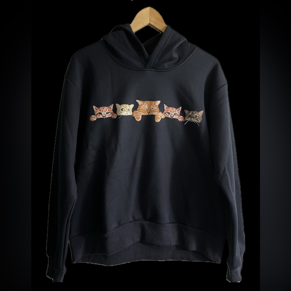 Navy Kitten Hoodie